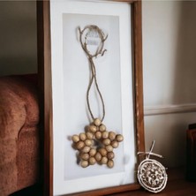 SSCglow Dekoratif Ahşap Boncuklu 3 Lü Set Yıldız Mutfak Salon Balkon Çocuk Bebek Odası Duvar Süsü Kapı Süsü