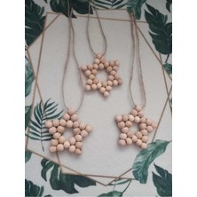 SSCglow 3'lü Dekoratif Ahşap Boncuklu Yıldız Set Kapı Duvar Mutfak Bebek Odası Süsü