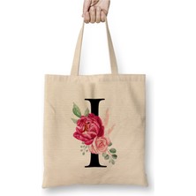 Toyaso I Harfi Beyaz Bez Çanta Uzun Saplı Alışveriş Çantası Plaj Çantası