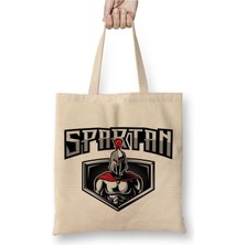 Toyaso Spartan Beyaz Bez Çanta Uzun Saplı Alışveriş Çantası Plaj Çantası