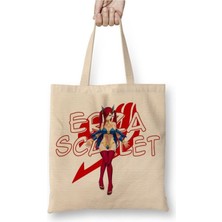 Toyaso Fairy Tail Erza Scarlet Anime Manga Beyaz Bez Çanta Uzun Saplı Alışveriş Çantası Plaj Çantası