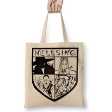 Toyaso Hellsing Alucard Beyaz Bez Çanta Uzun Saplı Alışveriş Çantası Plaj Çantası