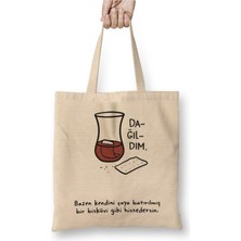 Toyaso Dağıldım Komik Söz Arkadaşa Hediye Beyaz Bez Çanta Uzun Saplı Alışveriş Çantası Plaj Çantası