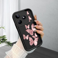 Hontinga Realme C53 C51 Narzo N53 Note 50 Uyumlu Telefon Kılıfı Düşüme Önleyici Basitlik Anti Düşme Kamera Korumali Kelebek Darbe Önleyici Siyah Desen Ince Yumuşak Silikon Telefon Kılıfı K2-0062