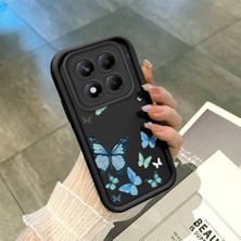 Hontinga Xiaomi Redmi Note 14 Pro Plus Pro+ 14S 5g 4g Uyumlu Telefon Kılıfı Düşüme Önleyici Basitlik Anti Düşme Kamera Korumali Kelebek Darbe Önleyici Siyah Desen Ince Yumuşak Silikon Telefon Kılıfı K2-0062