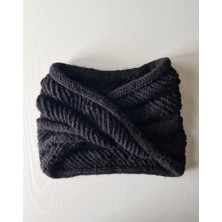 Hobi Kafe El Örgüsü Siyah Renk Kadınlar Için Boyunluk