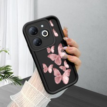 Hontinga Tecno Spark 20 Pro 20C Spark Go 2024 Spark 10 Pro Pop 8 Uyumlu Telefon Kılıfı Düşüme Önleyici Basitlik Anti Düşme Kamera Korumali Kelebek Siyah Desen Ince Yumuşak Silikon Telefon Kılıfı K2-0062