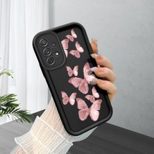Hontinga Samsung Galaxy A12 A35 A55 A72 A73 5g 4g Uyumlu Telefon Kılıfı Düşüme Önleyici Basitlik Anti Düşme Kamera Korumali Kelebek Darbe Önleyici Siyah Desen Ince Yumuşak Silikon Telefon Kılıfı K2-0062
