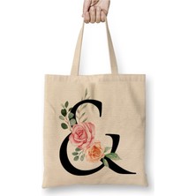 Toyaso Q Harfi Beyaz Bez Çanta Uzun Saplı Alışveriş Çantası Plaj Çantası