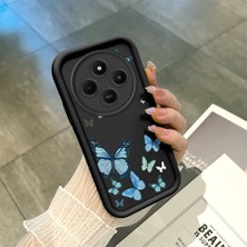Hontinga Xiaomi Redmi 14C A4 5g Uyumlu Telefon Kılıfı Düşüme Önleyici Basitlik Anti Düşme Kamera Korumali Kelebek Darbe Önleyici Siyah Desen Ince Yumuşak Silikon Telefon Kılıfı K2-0062