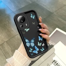 Hontinga Xiaomi 13 Lite Xiaomi 13T Pro 5g Uyumlu Telefon Kılıfı Düşüme Önleyici Basitlik Anti Düşme Kamera Korumali Kelebek Darbe Önleyici Siyah Desen Ince Yumuşak Silikon Telefon Kılıfı K2-0062