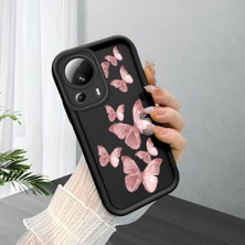 Hontinga Xiaomi 13 Lite Xiaomi 13T Pro 5g Uyumlu Telefon Kılıfı Düşüme Önleyici Basitlik Anti Düşme Kamera Korumali Kelebek Darbe Önleyici Siyah Desen Ince Yumuşak Silikon Telefon Kılıfı K2-0062