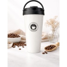 Cakka Termos Kupa Kapaklı Siyah Isı Yalıtımlı Termal Kahve Bardağı