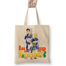 Toyaso Hunter x Hunter Gon Killua Beyaz Bez Çanta Uzun Saplı Alışveriş Çantası Plaj Çantası