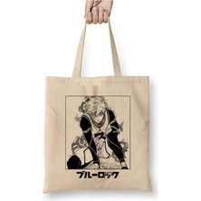 Toyaso Blue Lock Seishiro Nagi Anime Beyaz Bez Çanta Uzun Saplı Alışveriş Çantası Plaj Çantası