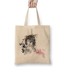 Toyaso Life Is Strange Beyaz Bez Çanta Uzun Saplı Alışveriş Çantası Plaj Çantası