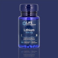 Life Extension Lithium Brain & Cognitive 1,000 Mcg 100 Vegetarian Capsules