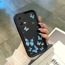 Hontinga Xiaomi Poco C55 C65 C31 C75 X5 5g Uyumlu Telefon Kılıfı Düşüme Önleyici Basitlik Anti Düşme Kamera Korumali Kelebek Darbe Önleyici Siyah Desen Ince Yumuşak Silikon Telefon Kılıfı K2-0062