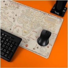 Gfc Life Store Dünya Retro Haritası Tasarımlı Büyük Boy Oyuncu Mousepad - Mouse Pad - Fare Altlığı