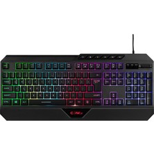 Gfc Life Store K1 Rgb Full Membran 104 Tuşlu Ekstra Multimedya/rollover Ses Kontrol Mekanizmalı & Claw's Reflex Örgü Kablolu Gaming Klavye (11 Farklı Rgb Efektli)