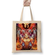Toyaso Fairy Tail Natsu Dragneel Dragon Slayer Beyaz Bez Çanta Uzun Saplı Alışveriş Çantası Plaj Çantası