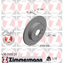 Zimmermann Zımmermann 430.2605.20 - Arka Fren Aynası Astra H L67 04 14 Combo C 01 11 Merıva A 03 10 264×10X4DL Dolu