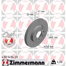 Zimmermann Zımmermann 430.1494.20 - Ön Fren Aynası Corsa C 1.0-1.2 16V 01 11 Abs Li 240×20X4DLXHAVALI