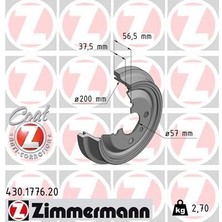 Zimmermann Zımmermann 430.1776.20 - Arka Kampana Astra F 1.4i-1.6i 91 98 Kadett 79 91 228×200X38X100X56 4dl