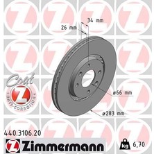 Zimmermann Zımmermann 440.3106.20 - Ön Fren Aynası Corsa F-Crosland X-Mokka E-PARTNER-BERLINGO-307-207-208-2008-1007-308-C3-C3 Aırcross- C4-C5-Xsara-Ds3 283×26X4DLXHAVALI 4249.84-4249.18