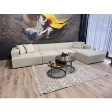 Erduran Mobilya Monza 4 Modül Köşe Leke Tutmaz Kumaş Köşe Koltuk Takımı