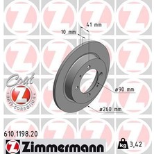 Zimmermann Zımmermann 610.1198.20 - Arka Fren Aynası Volvo S40 V40 95-04 Carısma 95-06 Space Star 98-04 260×10X4DL 986478898-DF2784