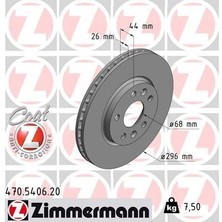 Zimmermann Zımmermann 470.5406.20 - Ön Fren Diski Renault Megane Iv 15 Talısman 15 Dış ÇAP:296MM K:26MM Y:44MM 5 Delik