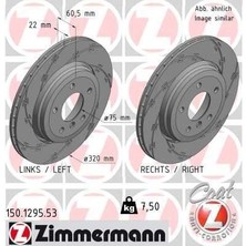 Zimmermann Zımmermann 150.1295.53 - Fren Dıskı Arka Bmw E46 Z4 E85 E86 Havalı Kaplamalı Cızgılı
