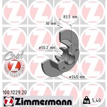 Zimmermann Zımmermann 100.1229.20 - Fren Diski Arka A4 1994-2001 986478759-DF2771