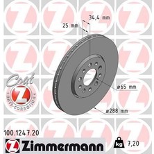Zimmermann Zımmermann 100.1247.20 - Ön Fren Aynası Golf Iv 00 V 03 Polo 01 Bora 98 Octavıa 98 Fabıa 05 Ibıza 05 288×25X5DLXHAVALI 986478867-DF4027