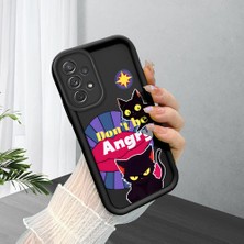 Hontinga Samsung Galaxy A12 A35 A55 A72 A73 5g 4g Uyumlu Telefon Kılıfı Düşüme Önleyici Basitlik Anti Düşme Kamera Korumali Kedi Darbe Önleyici Siyah Desen Ince Yumuşak Silikon Telefon Kılıfı K2-0074