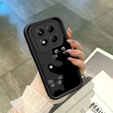 Hontinga Xiaomi Redmi Note 14 Pro Plus Pro+ 14S 5g 4g Uyumlu Telefon Kılıfı Düşüme Önleyici Basitlik Anti Düşme Kamera Korumali Kedi Darbe Önleyici Siyah Desen Ince Yumuşak Silikon Telefon Kılıfı K2-0074