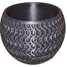 Hype Store Promosyonca Plastik Siyah Saksı, Dalgalı Desenli