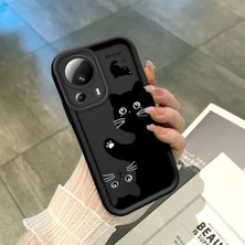 Hontinga Xiaomi 13 Lite Xiaomi 13T Pro 5g Uyumlu Telefon Kılıfı Düşüme Önleyici Basitlik Anti Düşme Kamera Korumali Kedi Darbe Önleyici Siyah Desen Ince Yumuşak Silikon Telefon Kılıfı K2-0074