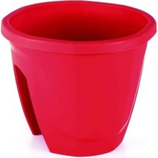 Hype Store Kırmızı Renkli 7,5 Litrelik Balkon Saksı Takımı, 29,7 cm