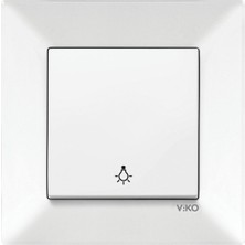 Viko Meridian Beyaz Light (Zil/ışık Anahtar)(8 Adet )