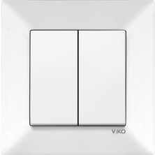Viko Meridian Beyaz Komütatör (Ikili Anahtar)(12 Adet)