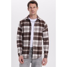 Tudors Erkek Slim Fit Dar Kesim Kareli Kışlık Oduncu Gömlek