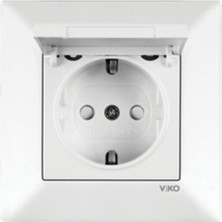 Viko Meridian Beyaz Kapaklı Priz (8 Adet)