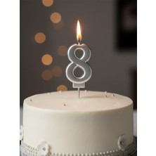 Parti Adresi Rakam Mum Gümüş No:8