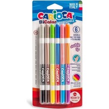 LTG Nova Bfs Carioca Bicolor Süper Yıkanabilir Çift Uçlu Keçeli Boya Kalemi 6'lı 12 Renk