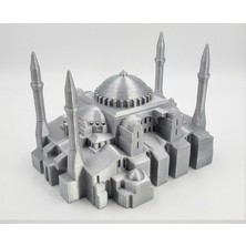 TSC Ayasofya Silver Renk Cami Figürlü Özel Tasarım 14 cm Dekoratif Ev Ofis