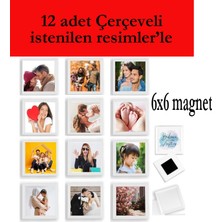 Best Hediye 10 Adet Kare Magnet Çerçeve 6x6 Cm-Istenilen Baskıyla