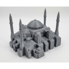 TSC Ayasofya Gri Renk Manevi Hediyelik Cami Figürü 14 cm Dekoratif Biblo