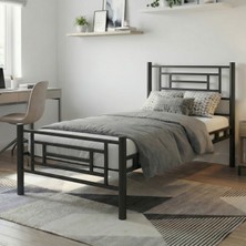 Decofer Agora Tek Kişilik Siyah Metal Karyola